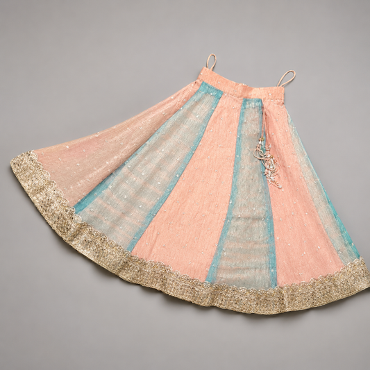 Kids Designer Lehenga Choli Set | Blue & Pink Ethnic Wear with Dupatta